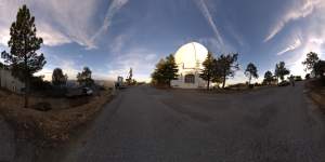Outside the 120-inch reflecting telescope at Lick Observatory